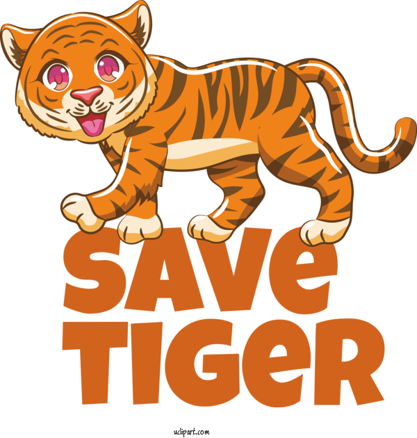Free Holiday Cat Tiger Lion For Save Tiger Clipart Transparent Background