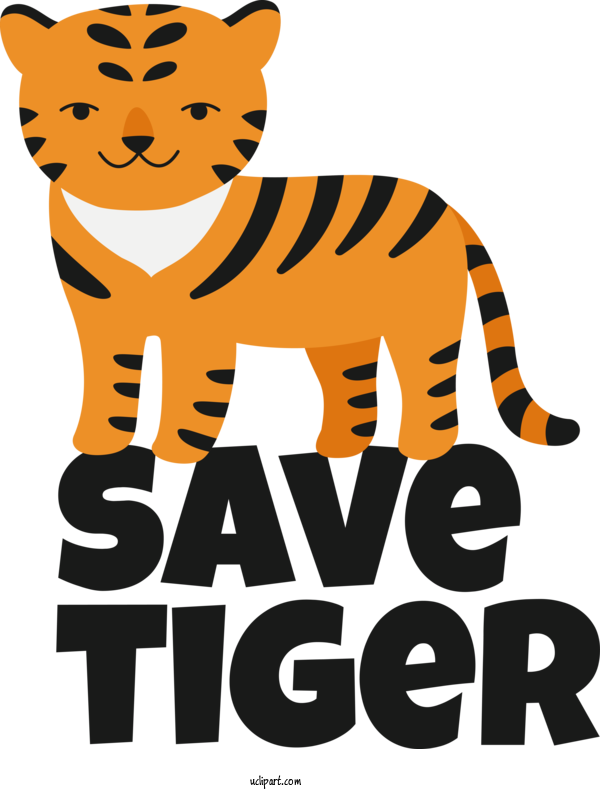 Free Holiday Cat Tiger Logo For Save Tiger Clipart Transparent Background