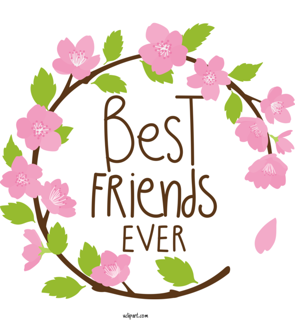 Free Holiday New Year Design Drawing For Best Friends Ever Clipart Transparent Background