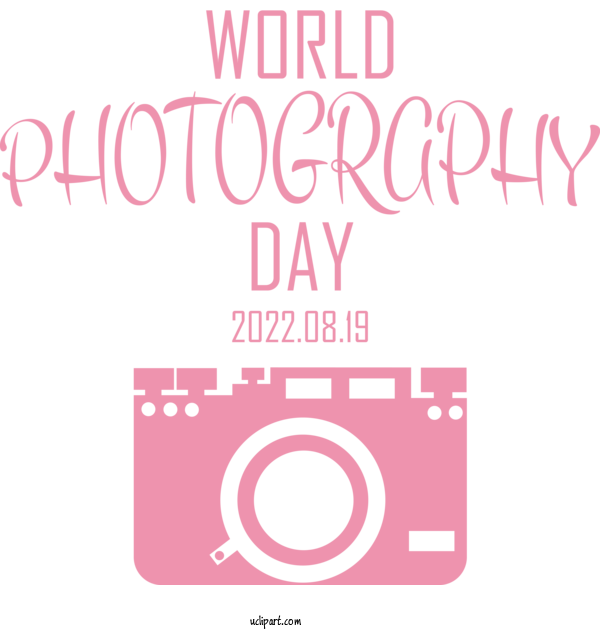 Free Holiday Design Font Logo For World Photography Day Clipart Transparent Background