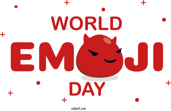 Free Holiday Red Logo Text For World Emoji Day Clipart Transparent Background