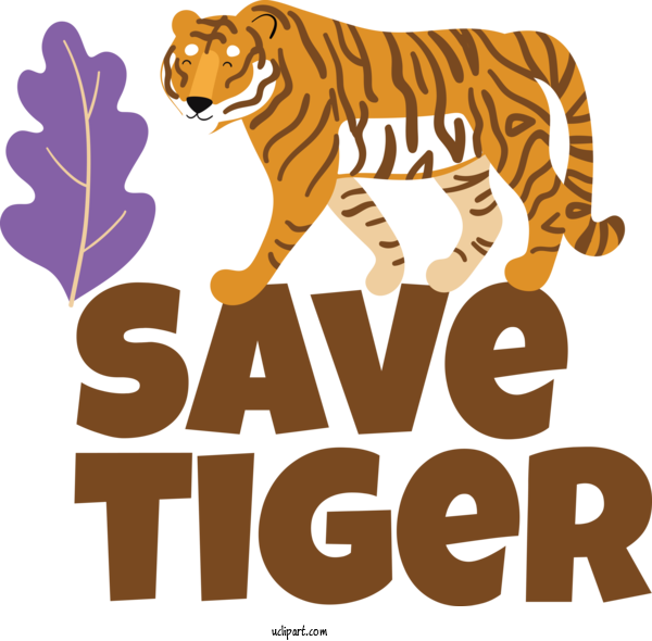 Free Holiday Tiger Cat Logo For Save Tiger Clipart Transparent Background
