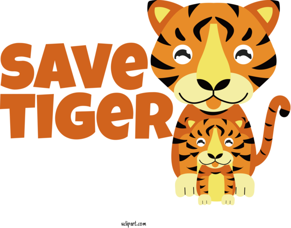 Free Holiday Tiger Cat Lion For Save Tiger Clipart Transparent Background