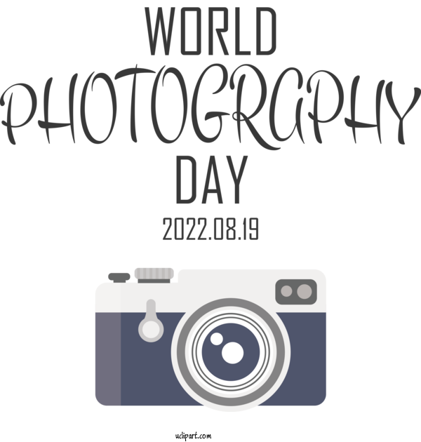 Free Holiday Camera Logo Font For World Photography Day Clipart Transparent Background