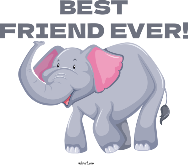 Free Holiday Alphabet Elephant Flashcard For Friendship Day Clipart Transparent Background
