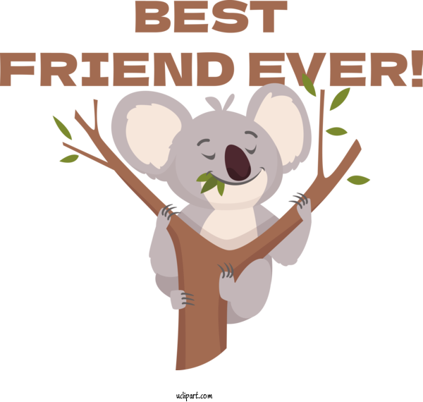 Free Holiday Australia Zoo Koala Cartoon For Friendship Day Clipart Transparent Background