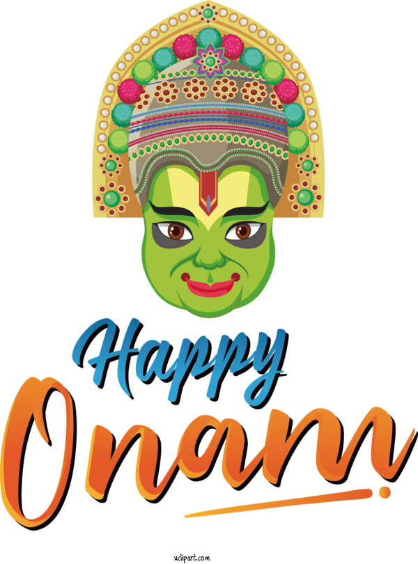 Free Holiday Logo Drawing Vector For Happy Onam Clipart Transparent Background