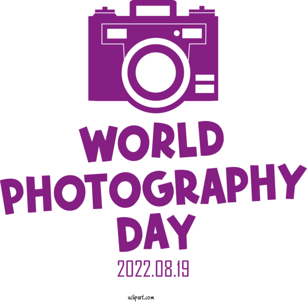 Free Holiday Logo Violet Design For World Photography Day Clipart Transparent Background