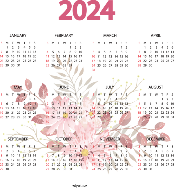 Free 2024 Yearly Calendar Calendar Malayalam Calendar Julian Calendar For 2024 Yearly Printable Calendar Clipart Transparent Background