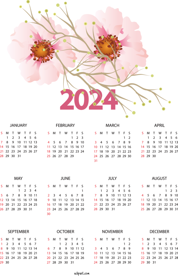 Free 2024 Yearly Calendar May Calendar Calendar 2023 For 2024 Yearly Printable Calendar Clipart Transparent Background