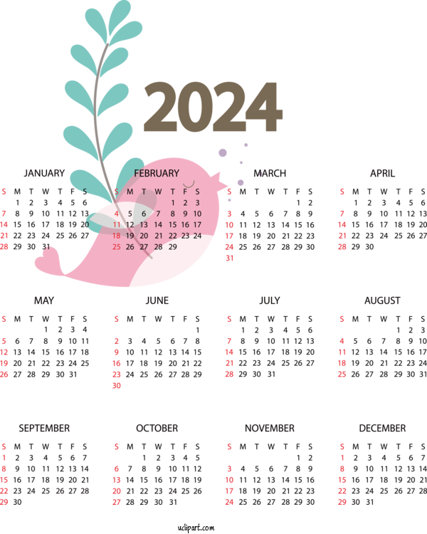 Free 2024 Yearly Calendar Calendar Design Line For 2024 Yearly Printable Calendar Clipart Transparent Background