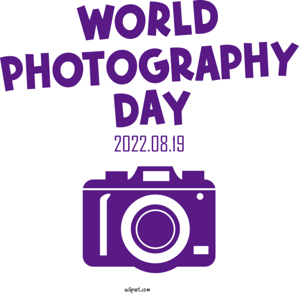 Free Holiday Logo Design Violet For World Photography Day Clipart Transparent Background