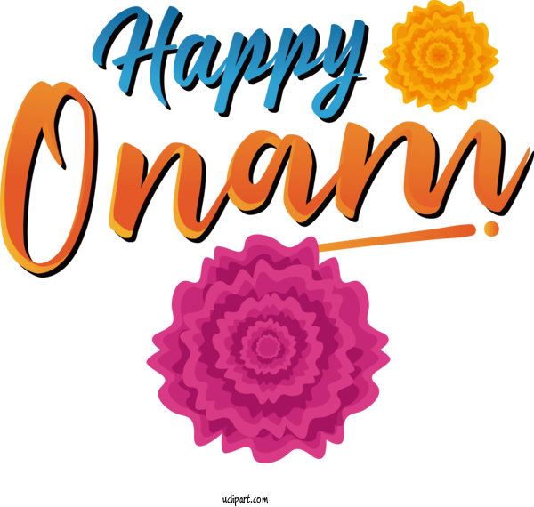 Free Holiday Cut Flowers Flower Petal For Happy Onam Clipart Transparent Background