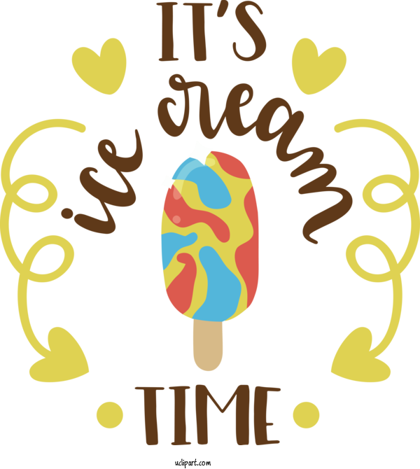 Free Holiday Human Logo Yellow For Ice Cream Time Clipart Transparent Background