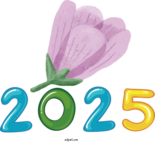 Free Holiday Flower Violet Petal For 2025 New Year Clipart Transparent Background