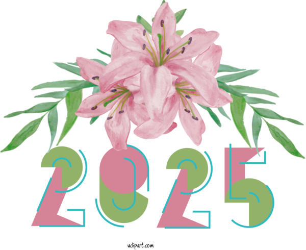 Free Holiday Watercolor Painting Flower Floral Design For 2025 New Year Clipart Transparent Background