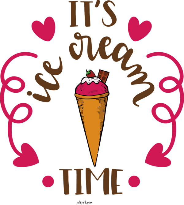 Free Holiday Text Line Fruit For Ice Cream Time Clipart Transparent Background
