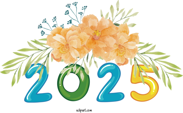 Free Holiday Floral Design Flower Cut Flowers For 2025 New Year Clipart Transparent Background