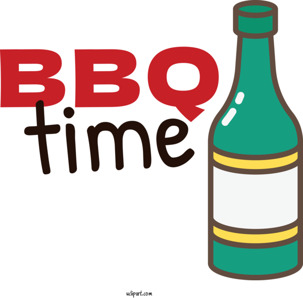 Free Summer Glass Bottle Bottle Logo For BBQ Time Clipart Transparent Background