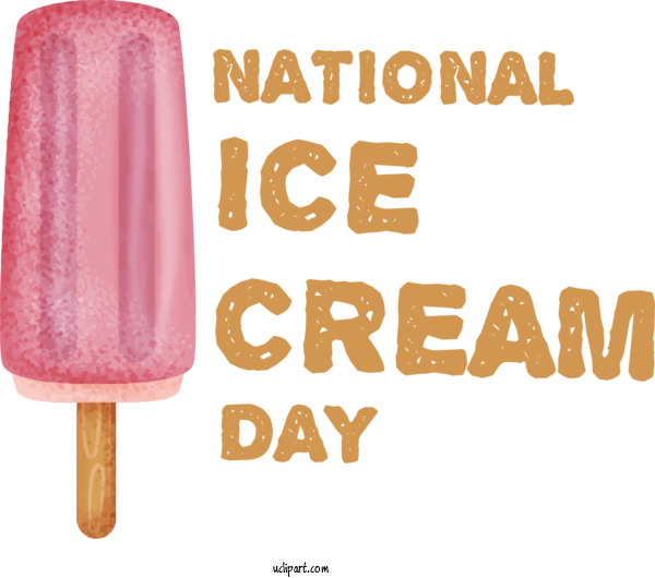 Free Holiday Design Font Father's Day For National Ice Cream Day Clipart Transparent Background