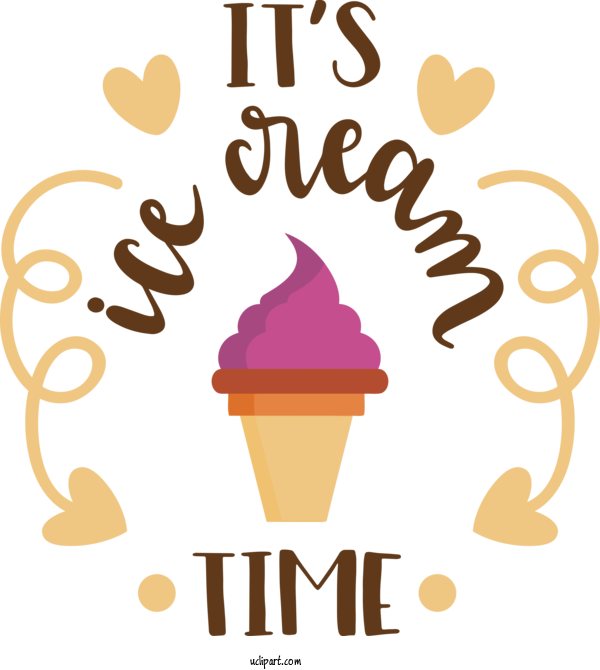Free Holiday Logo Text Line For Ice Cream Time Clipart Transparent Background