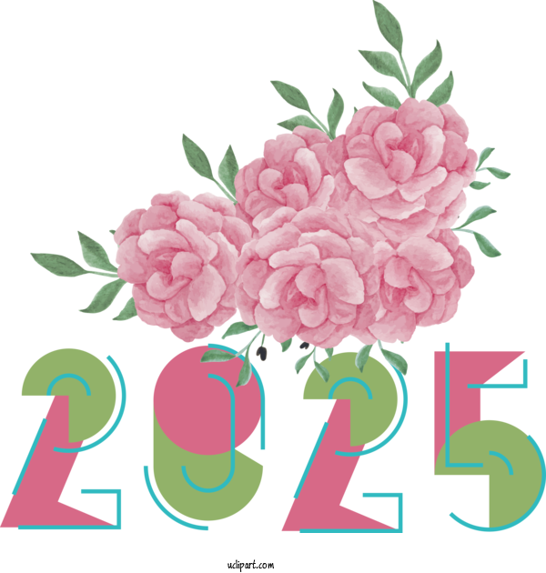 Free Holiday Flower Floral Design Painting For 2025 New Year Clipart Transparent Background