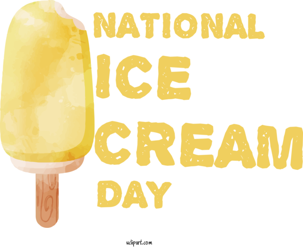 Free Holiday Breakfast Whole Yellow For National Ice Cream Day Clipart Transparent Background