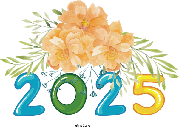 Free Holiday Flower Cut Flowers Floral Design For 2025 New Year Clipart Transparent Background