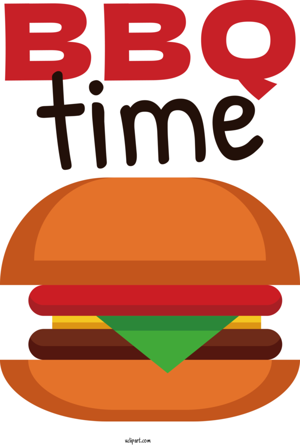 Free Summer Burger Fast Food Line For BBQ Time Clipart Transparent Background