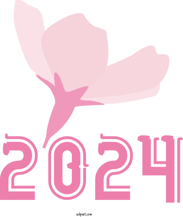 Free Holidays Design Logo Flower For New Year 2024 Clipart Transparent Background