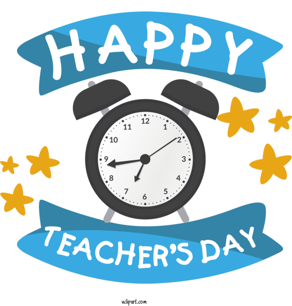Free Holidays Alarm Clock Clock Logo For Teachers Day Clipart Transparent Background