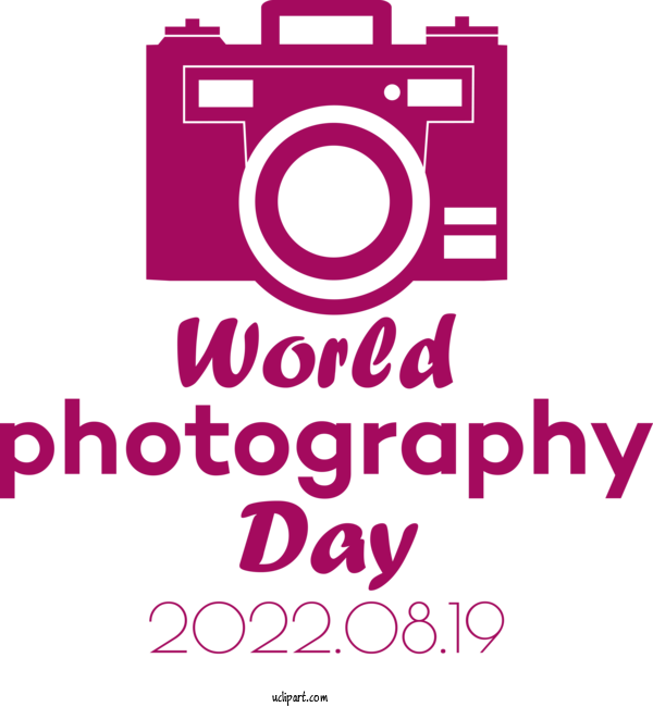 Free Holiday Logo Violet Design For World Photography Day Clipart Transparent Background