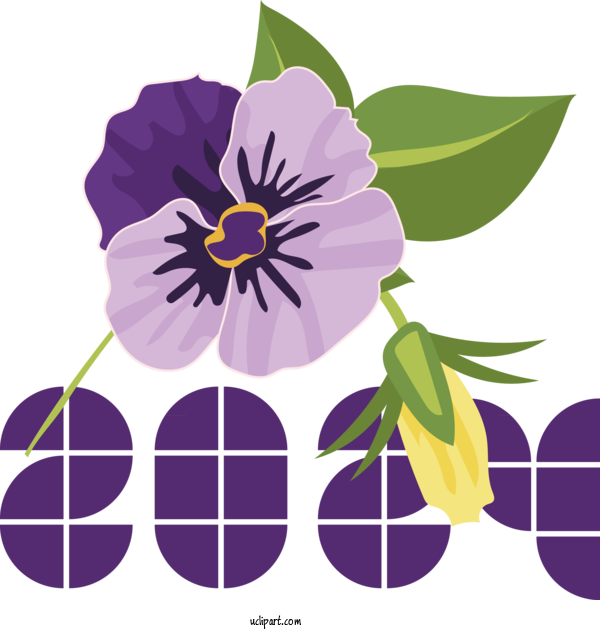 Free Holidays Flower Floral Design Cut Flowers For New Year 2024 Clipart Transparent Background