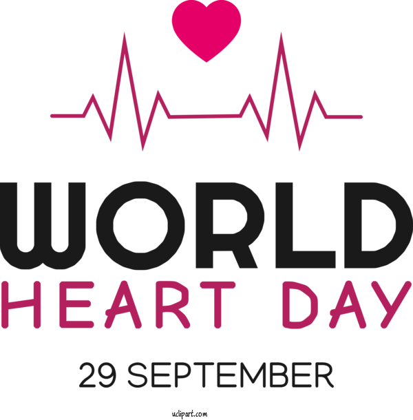 Free Holidays Logo Design Text For World Heart Day Clipart Transparent Background