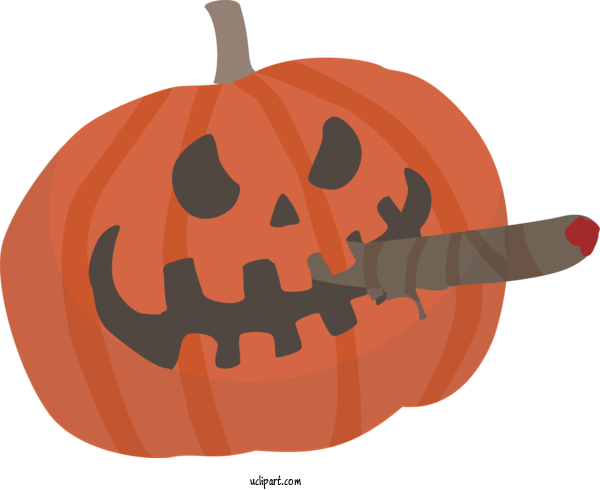 Free Holidays Jack O' Lantern Pumpkin Logo For Halloween Clipart Transparent Background