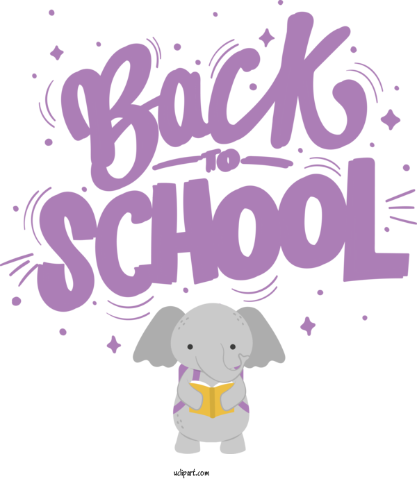 Free School Violet Cartoon Design For Back To School Clipart Transparent Background