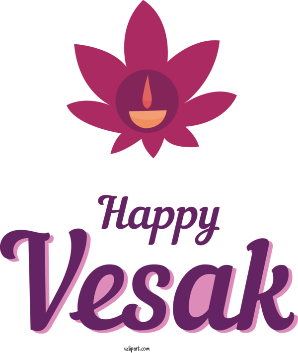 Free Holidays Logo Flower Violet For Vesak Clipart Transparent Background
