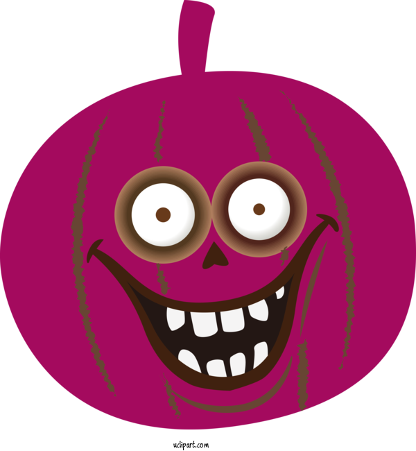 Free Holidays Violet Cartoon Head For Halloween Clipart Transparent Background