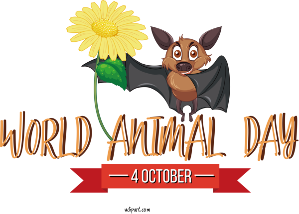 Free Holidays Bats Cartoon Flower For World Animal Day Clipart Transparent Background