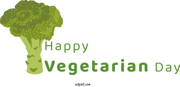 Free Holidays Logo Leaf Vegetable Font For World Vegetarian Day Clipart Transparent Background