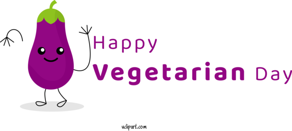 Free Holidays Violet Logo Design For World Vegetarian Day Clipart Transparent Background
