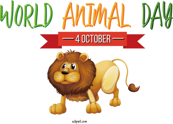 Free Holidays Lion Drawing Line Art For World Animal Day Clipart Transparent Background
