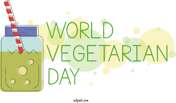 Free Holidays Design Logo Text For World Vegetarian Day Clipart Transparent Background