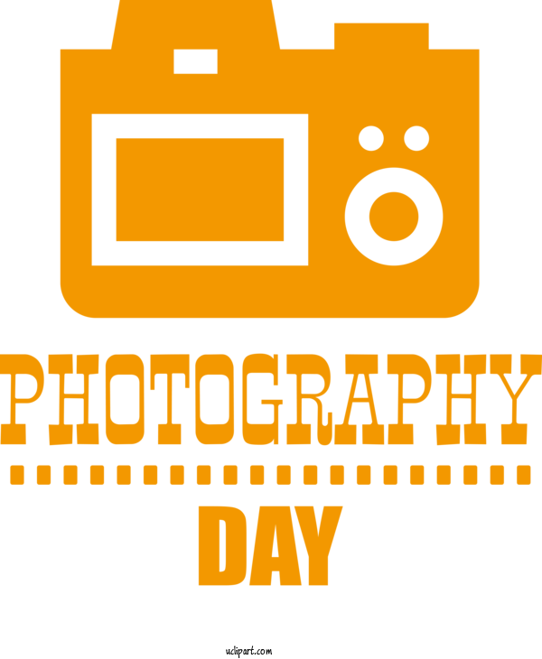 Free Holidays Logo Font Yellow For Photography Day Clipart Transparent Background