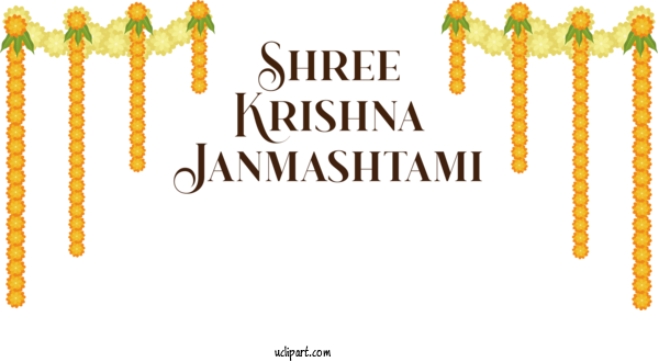 Free Holidays Design Floral Design Yellow For Krishna Janmashtami Clipart Transparent Background