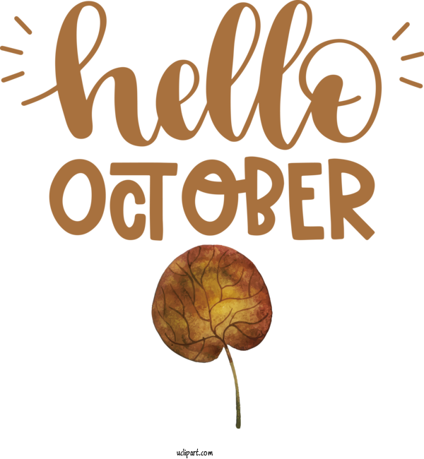 Free Holidays Leaf Human Logo For Hello October Clipart Transparent Background