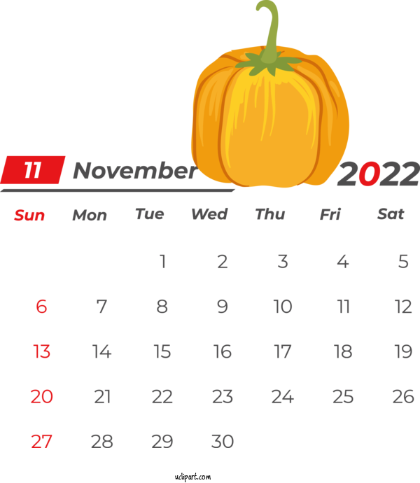 Free Holidays Calendar Thanksgiving Drawing For November 2022 Calendar Clipart Transparent Background