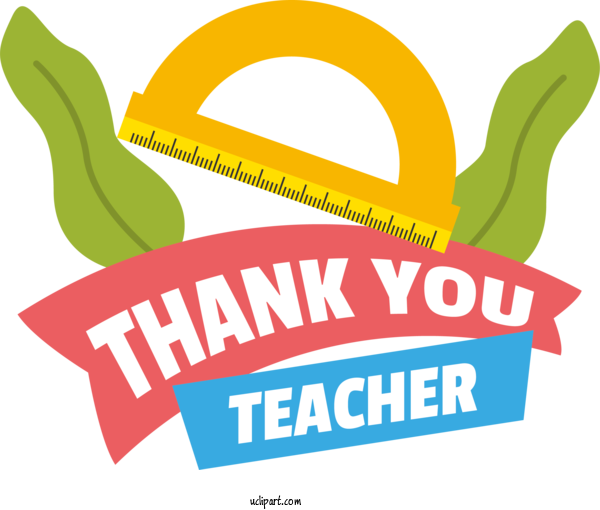 Free Holidays Logo Symbol Design For Thank You Teacher Clipart Transparent Background