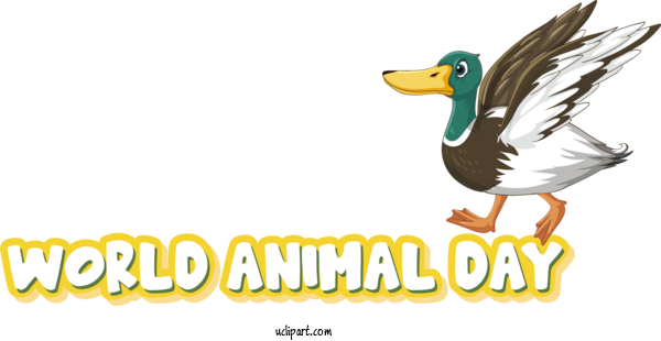 Free Holidays Duck Drawing Cartoon For World Animal Day Clipart Transparent Background
