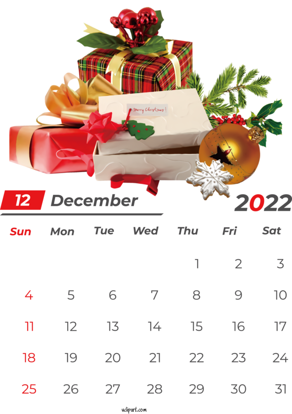 Free Holidays Christmas New Year Christmas Music For December 2022 Calendar Clipart Transparent Background